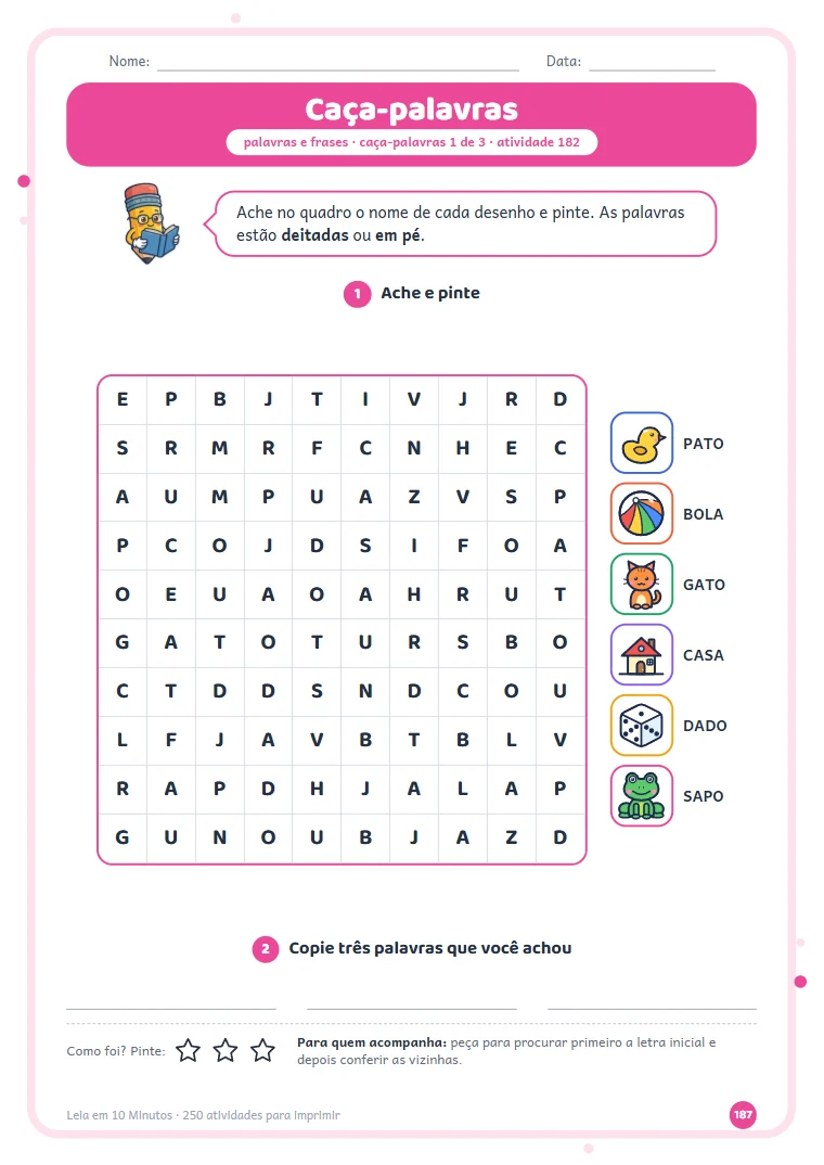 Caça-palavras com desenhos